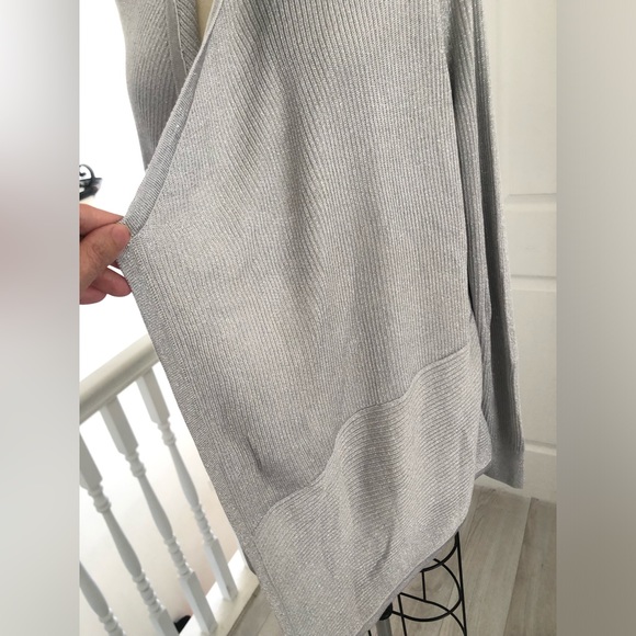 White House Black market silver metallic long sleeve cardigan. - Picture 5 of 14